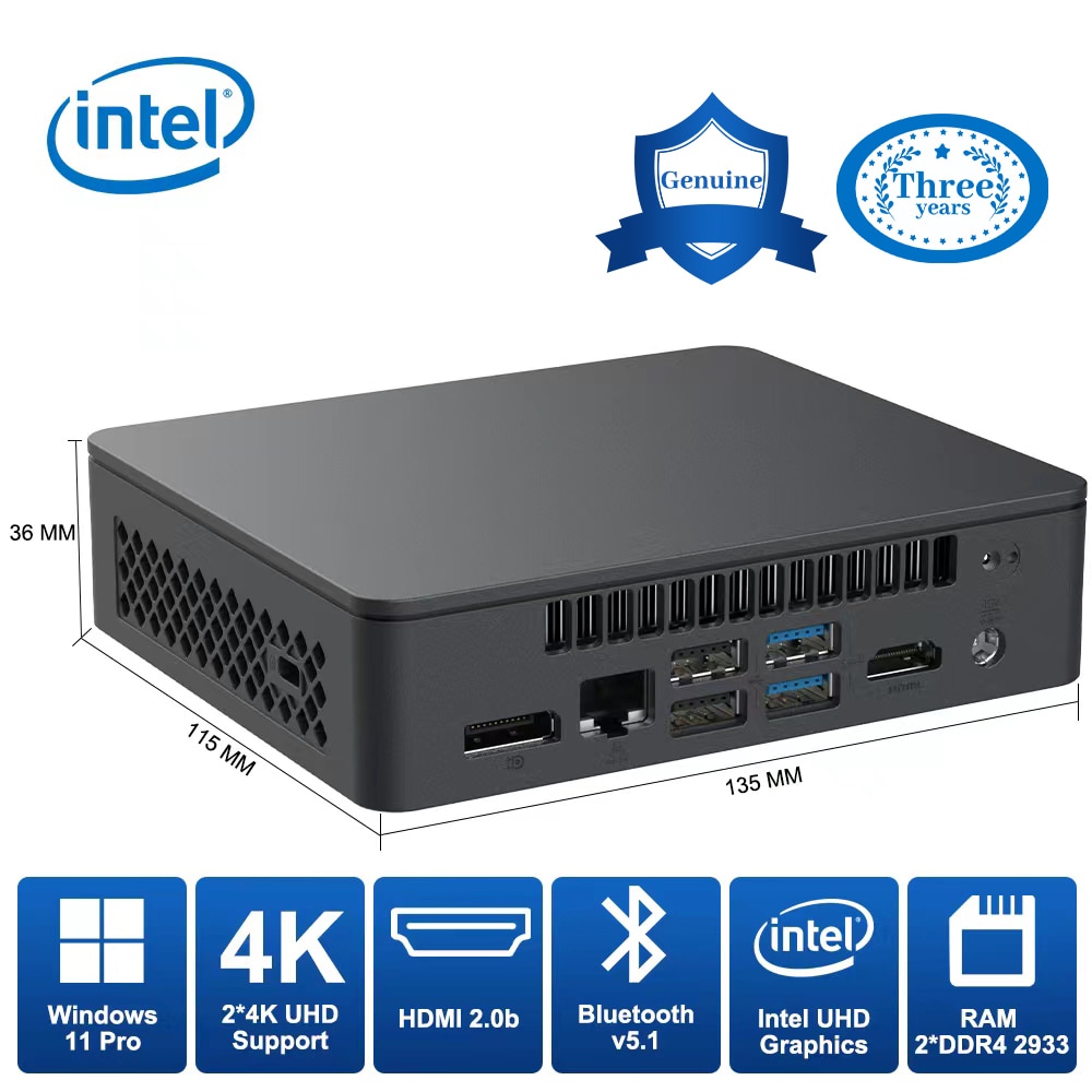  NUC 11 Ʋ ̴ PC,  HTPC缿ТUHD ׷  ̴ ũž PC, N5105, 4K Win 11, 8GB RAM, 256GB SSD